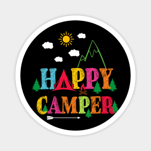 Happy Camper Camping Funny Gift Men Women Kids Magnet